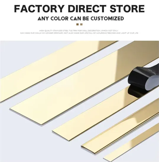 India Decorative 201 Stainless Steel Flat Strip Trim Patti with Self