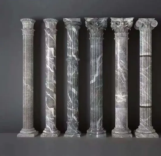 Polished White Carrara Marble Hollow Solid Columns 