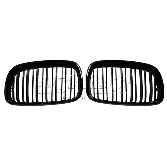 Carbon Fiber Gloss Black Front Bumper Kidney Grille Trim for BMW X5 E70 2006