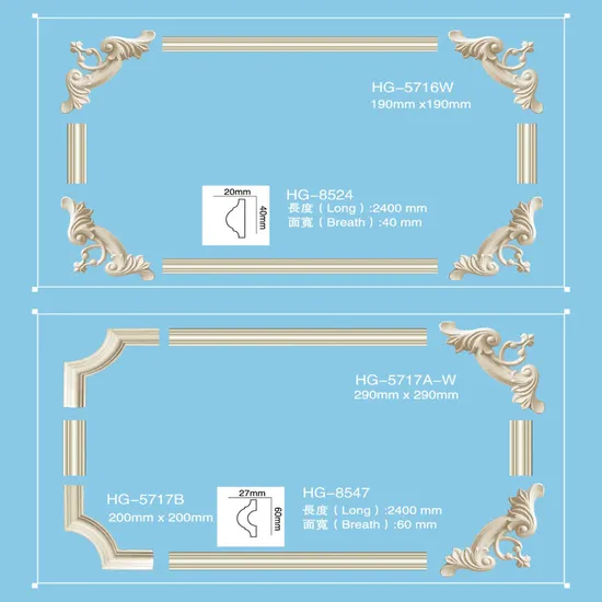 Polyurethane Chair Dado Rail Interior Wall Molding PU Door Window Frame Tile Trim Line 