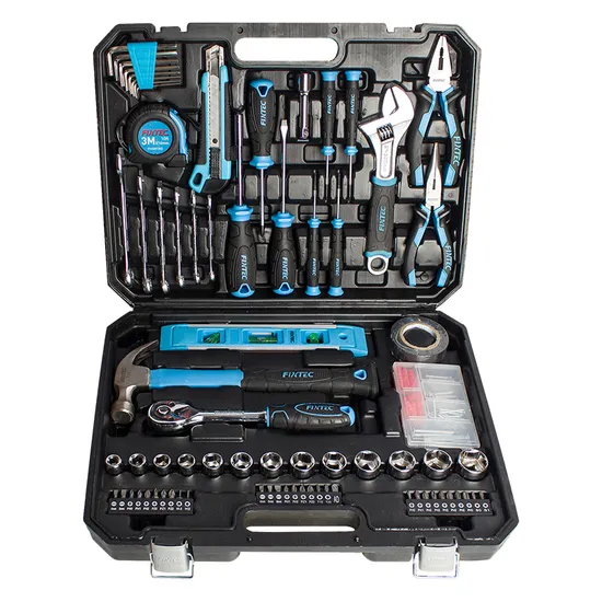 Fixtec 234PCS Blue Metric Household Hand Auto Repair Portable Toolbox Power Tools Set Home Tool Kit Set 